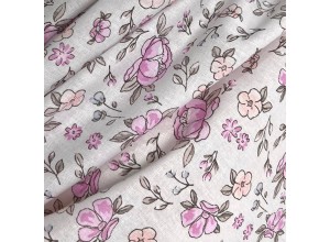 Бязь набивная Розочки на молочном 142 г/м2