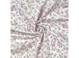 Бязь набивная Розочки на молочном 142 г/м2