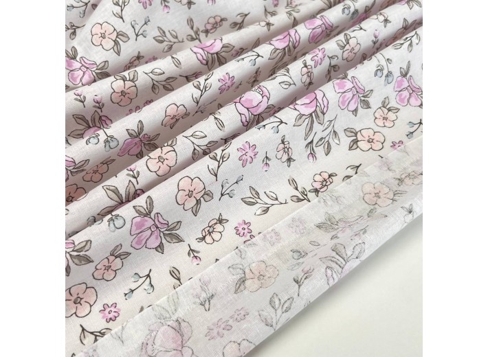 Бязь набивная Розочки на молочном 142 г/м2