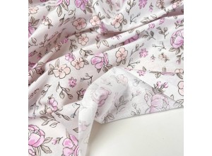 Бязь набивная Розочки на молочном 142 г/м2