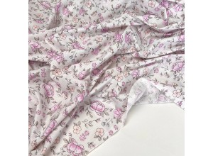 Бязь набивная Розочки на молочном 142 г/м2