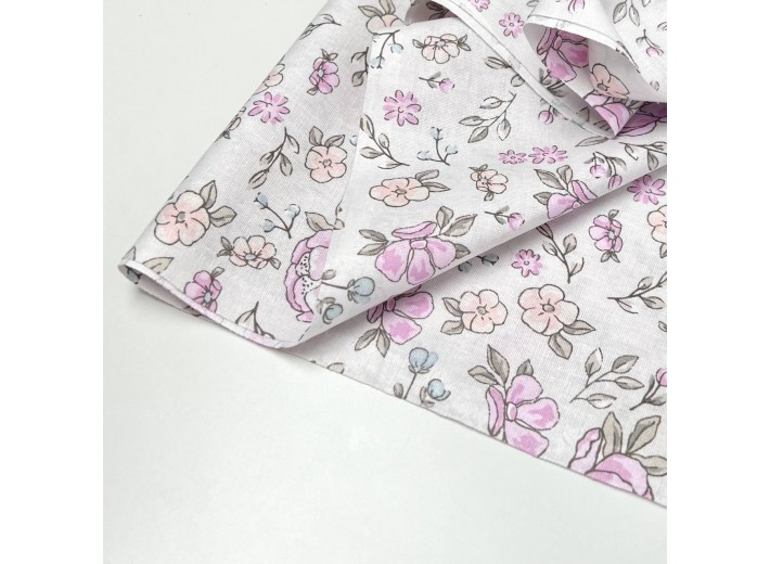 Бязь набивная Розочки на молочном 142 г/м2