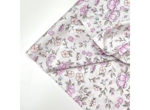 Бязь набивная Розочки на молочном 142 г/м2