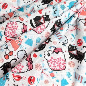 Ситец набивной Коты