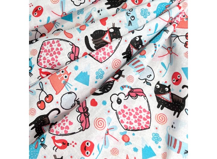 Ситец набивной Коты