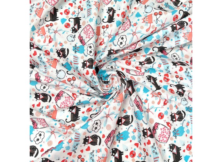 Ситец набивной Коты