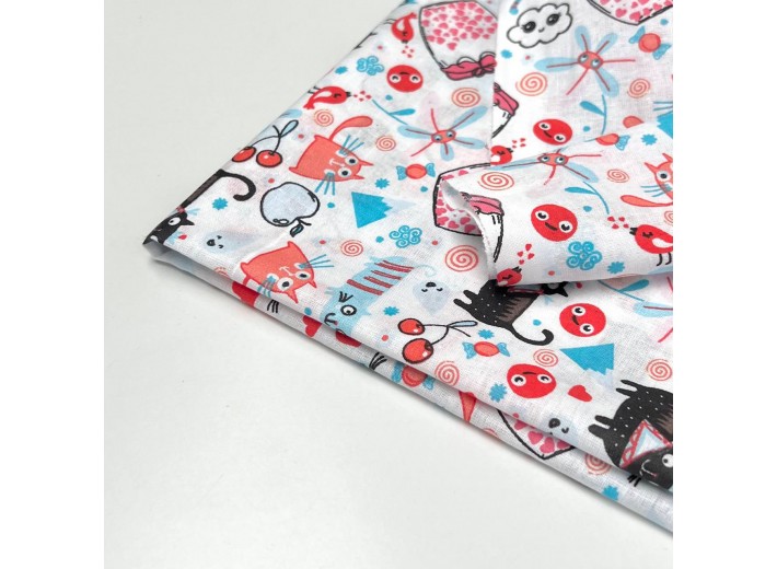 Ситец набивной Коты