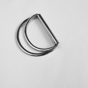 Полукольцо двойное, серебро, 45 мм