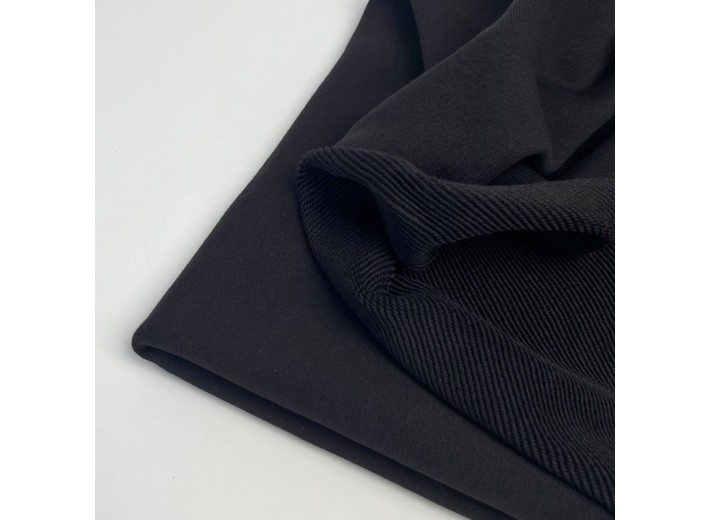 Футер 3х нитка петля Черный премиум (диагональ) (340 г/м2)