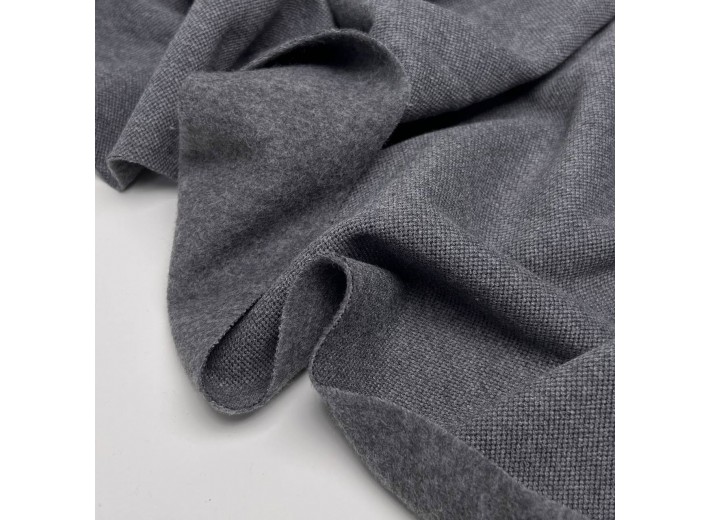 Футер-пике (3х нитка с начесом) Антрацит меланж