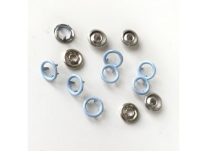 Кнопка 9,5 мм Нежно-голубой кольцо