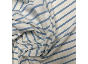 Кулирная гладь в полоску Голубая на молочном (200г/м2)