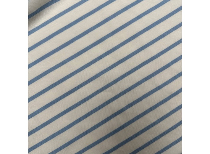 Кулирная гладь в полоску Голубая на молочном (200г/м2)