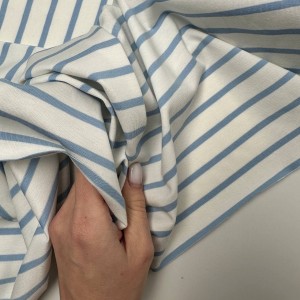 Кулирная гладь в полоску Голубая на молочном (200г/м2)