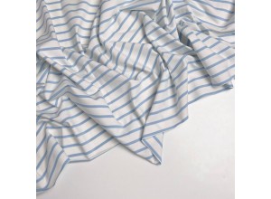 Кулирная гладь в полоску Голубая на молочном (200г/м2)