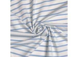 Кулирная гладь в полоску Голубая на молочном (200г/м2)
