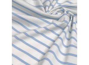 Кулирная гладь в полоску Голубая на молочном (200г/м2)
