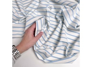 Кулирная гладь в полоску Голубая на молочном (200г/м2)