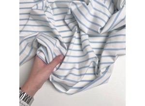 Кулирная гладь в полоску Голубая на молочном (200г/м2)