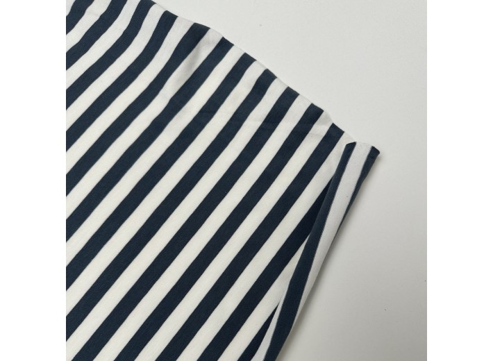 Кулирная гладь в полоску Темно-серый/Молочный (200г/м2)