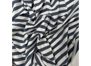 Кулирная гладь в полоску Темно-серый/Молочный (200г/м2)