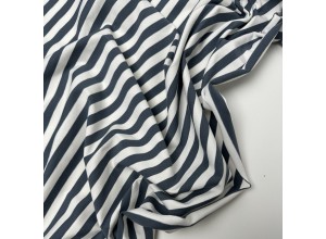 Кулирная гладь в полоску Темно-серый/Молочный (200г/м2)