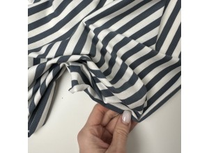 Кулирная гладь в полоску Темно-серый/Молочный (200г/м2)