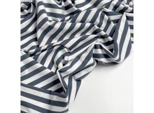 Кулирная гладь в полоску Темно-серый/Молочный (200г/м2)