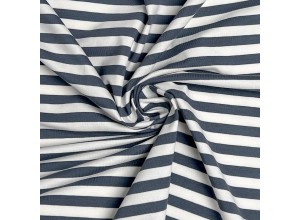 Кулирная гладь в полоску Темно-серый/Молочный (200г/м2)