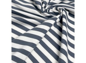 Кулирная гладь в полоску Темно-серый/Молочный (200г/м2)