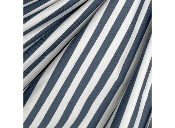 Кулирная гладь в полоску Темно-серый/Молочный (200г/м2)