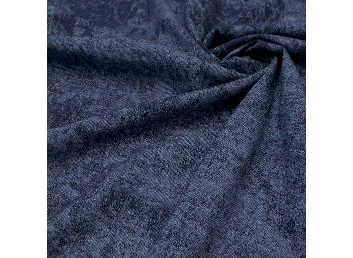 Кулирная гладь варенка с велюр-эффектом Темно-синий 100% х/б (190 г/м2)