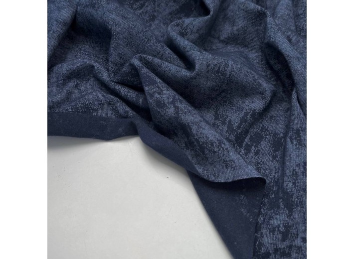 Кулирная гладь варенка с велюр-эффектом Темно-синий 100% х/б (190 г/м2)