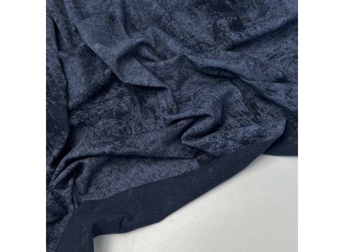 Кулирная гладь варенка с велюр-эффектом Темно-синий 100% х/б (190 г/м2)