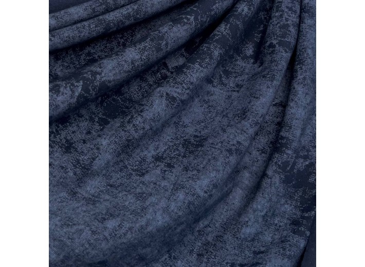 Кулирная гладь варенка с велюр-эффектом Темно-синий 100% х/б (190 г/м2)