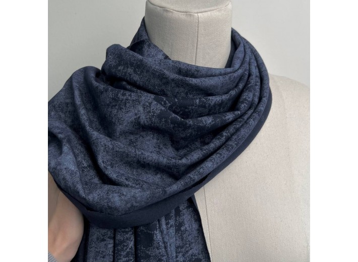 Кулирная гладь варенка с велюр-эффектом Темно-синий 100% х/б (190 г/м2)