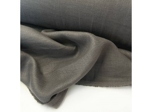 Ткань костюмная Лен Серый елочка (195 гр/м2)