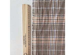 Ткань костюмная в клетку Бежево-коричневый (165 г/м2)