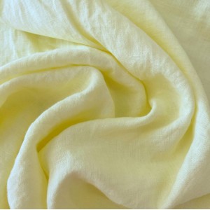 Ткань Лен крэш Нежно-желтый (180 г/м2)