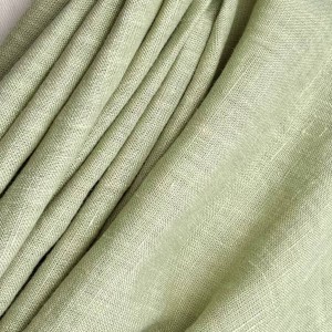 Ткань Лен крэш Фисташка (190 г/м2)