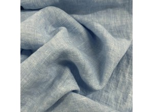 Ткань Лен крэш Голубой меланж (185 г/м2)