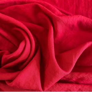 Ткань Лен крэш Красный (160 г/м2)