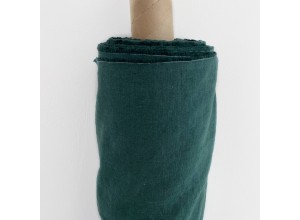 Ткань Лен крэш Лесная зелень (185 г/м2)