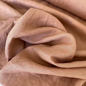 Ткань Лен крэш Розовый миндаль (160 гр/м2)