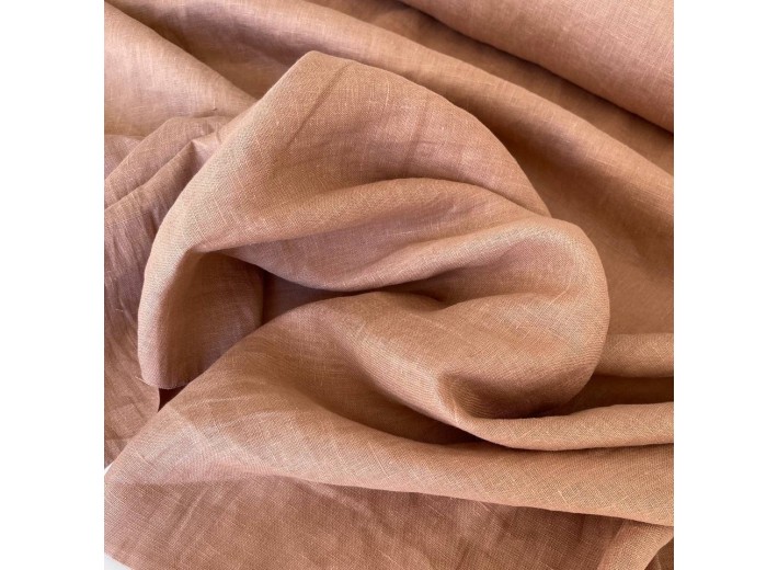 Ткань Лен крэш Розовый миндаль (160 г/м2)