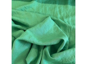 Ткань Лен крэш Пыльно-зеленый (195 г/м2)