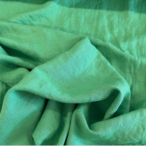 Ткань Лен крэш Пыльно-зеленый (195 г/м2)