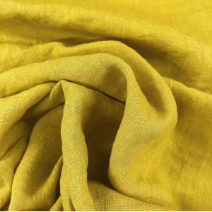 Ткань Лен крэш Желтый (250 г/м2)