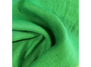 Ткань Лен крэш Ярко-зелёный (190 г/м2)
