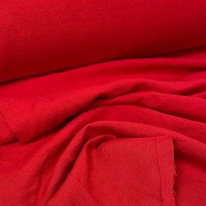 Ткань Лен крэш Красный (185 гр/м2)